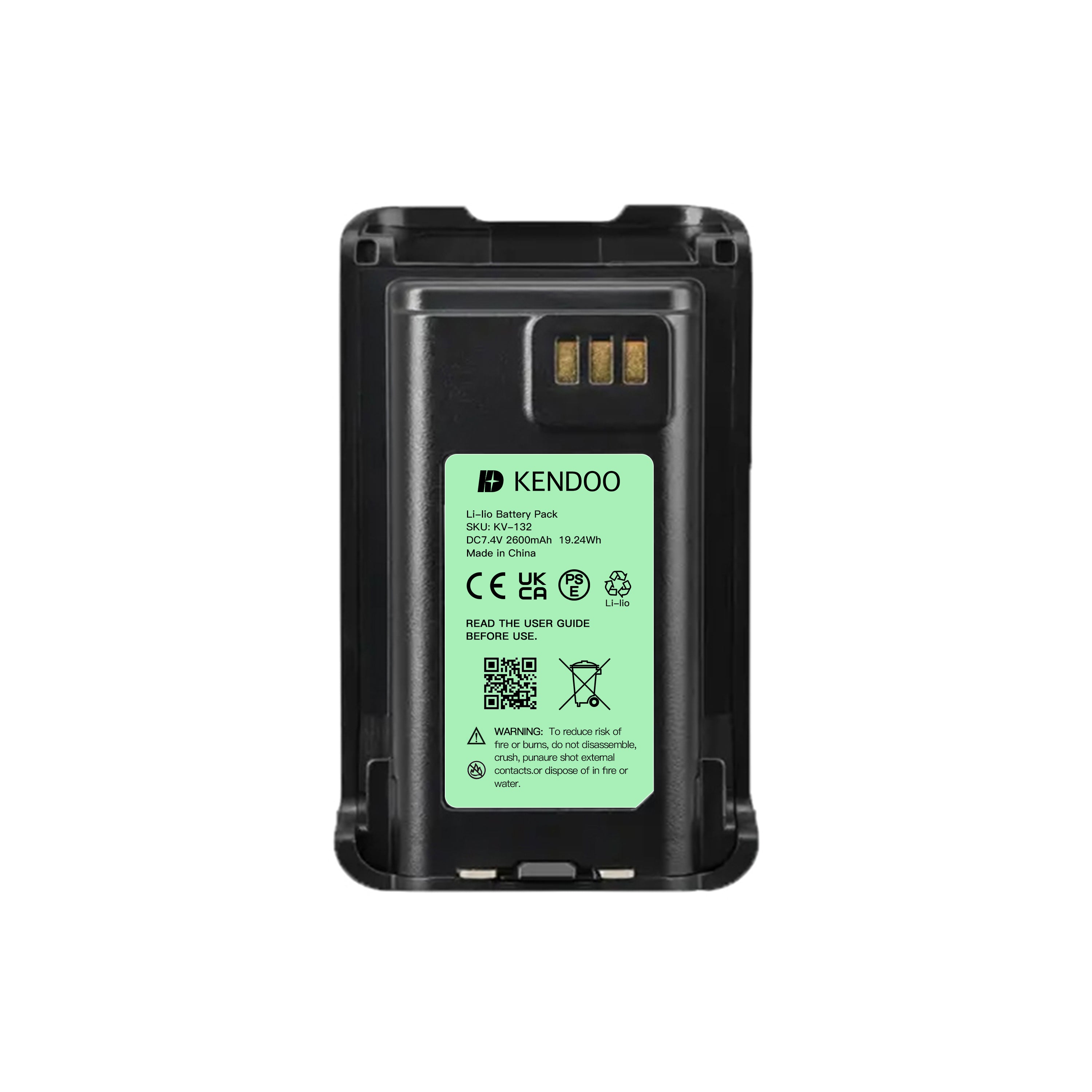 KENDOO® Vertex Standard FNB-V143LI Li-Ion 2300mAh 7.4V Battery Pack